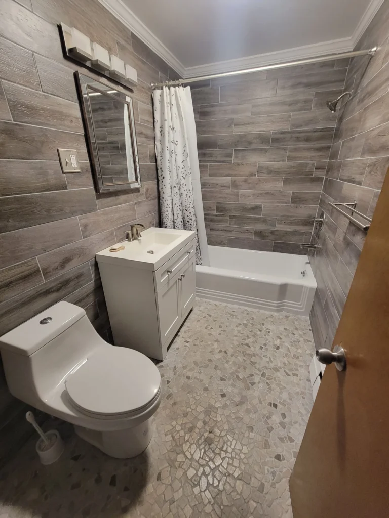 Clean and sanitized modern bathroom following a deep clean by NACT Home Cleaning in Connecticut