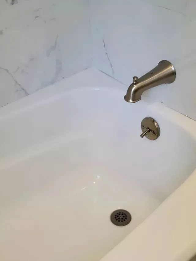 Deep cleaned bathtub by house cleaners in Southington, Connecticut