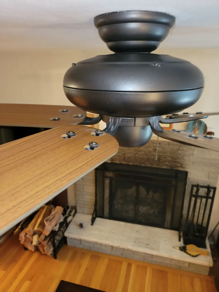 Ceiling fan sparkling clean after service in Bristol CT