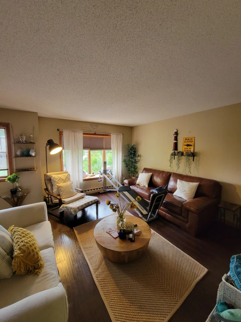 Spotless living room with natural light after cleaning in Bristol, Connecticut